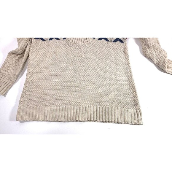 Chaps Womens Knit Sweater Beige Shawl Collar Nordic Cabincore Lodge Size Large L - Picture 14 of 16